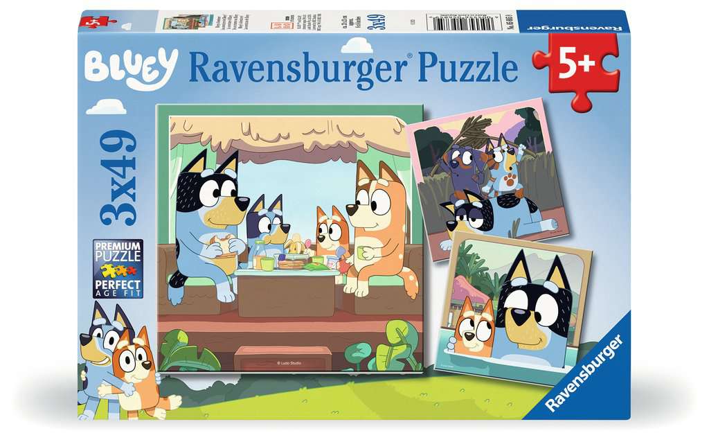 Jigsaw Puzzle<br> 49 Pieces (x3)<br> Bluey's Adventures