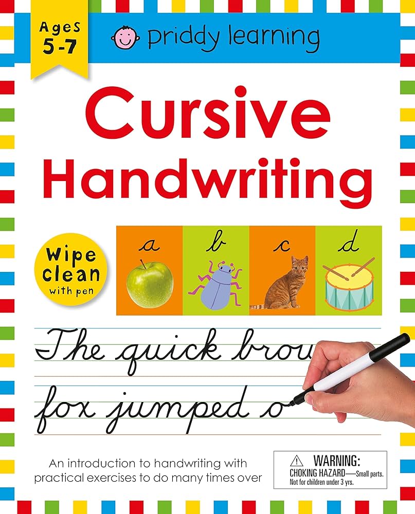 Activity Book<br> Priddy Learning<br> Cursive Handwriting