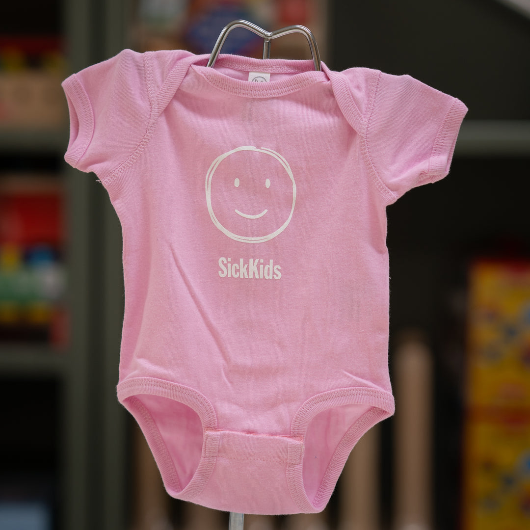 Infant<br> SickKids Onesie<br> Smiley Face<br> Light Pink