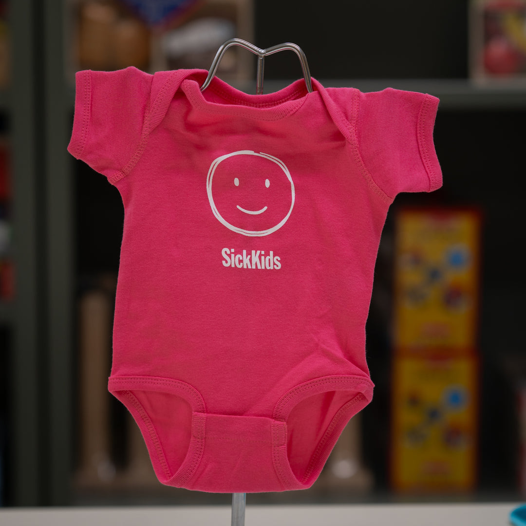 Infant<br> SickKids Onesie<br> Smiley Face<br> Hot Pink