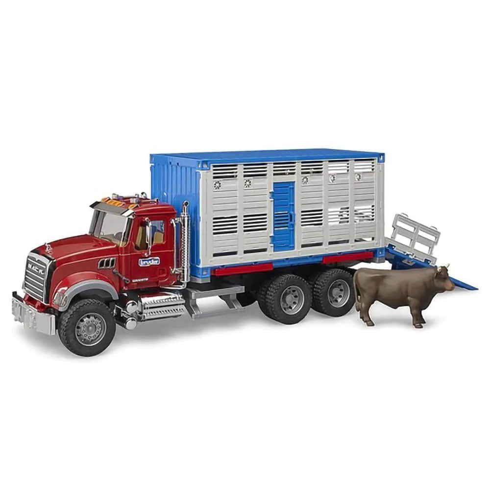 Bruder Mack Granite Cattle Transport With Cow [Local Pick Up Only