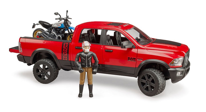 Bruder<br> Ram 2500 Power Wagon (with Ducati Scrambler and Driver) (Local Pick Up Only)