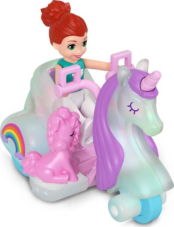 Polly Pocket<br> Micro Doll<br> (with Vehicle and Pet)