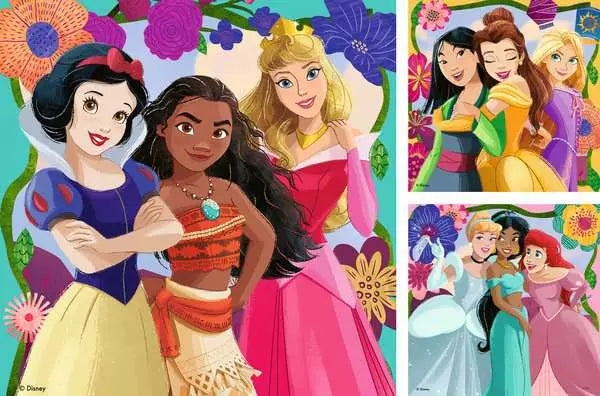 Jigsaw Puzzle<br> 49 Pieces (x3)<br> Disney Princess