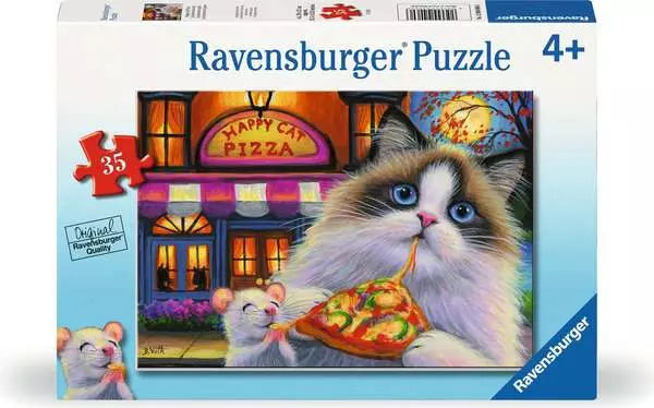 Jigsaw Puzzle<br> 35 Pieces<br> Happy Cat Pizza
