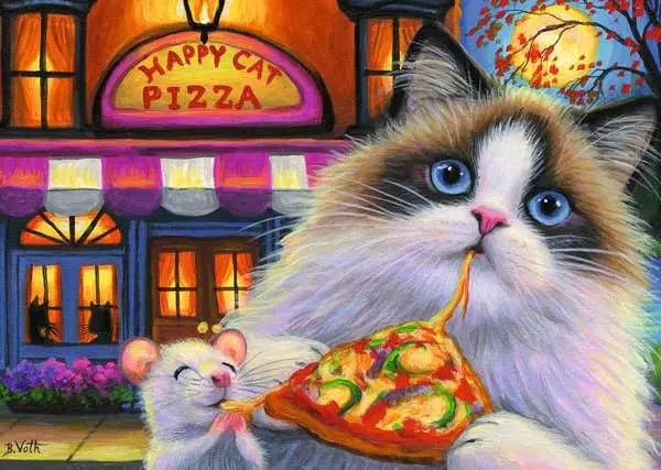 Jigsaw Puzzle<br> 35 Pieces<br> Happy Cat Pizza
