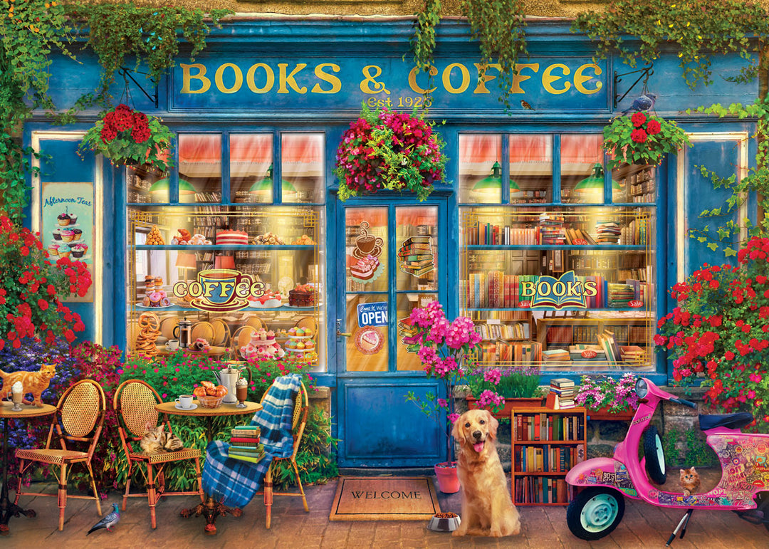 Jigsaw Puzzle<br> 1000 Pieces<br> Books & Coffee