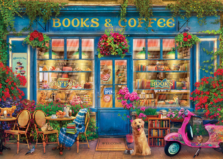 Jigsaw Puzzle<br> 1000 Pieces<br> Books & Coffee