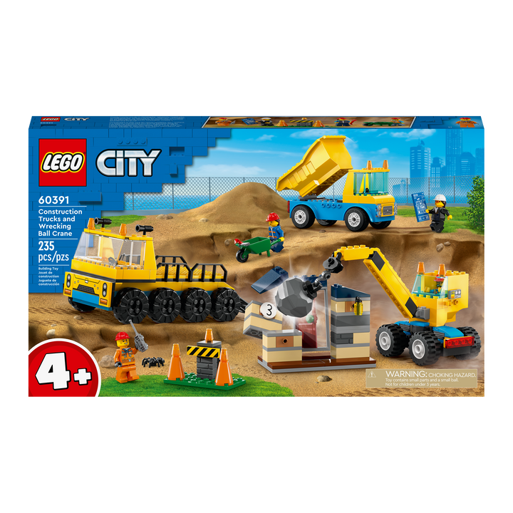 LEGO City<br> Construction Trucks and Wrecking Ball Crane<br> 60391