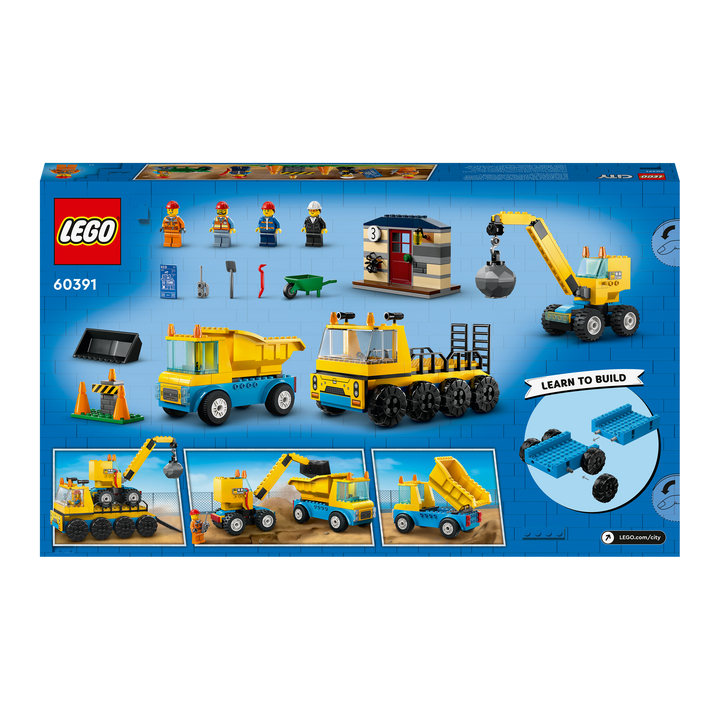 LEGO City<br> Construction Trucks and Wrecking Ball Crane<br> 60391