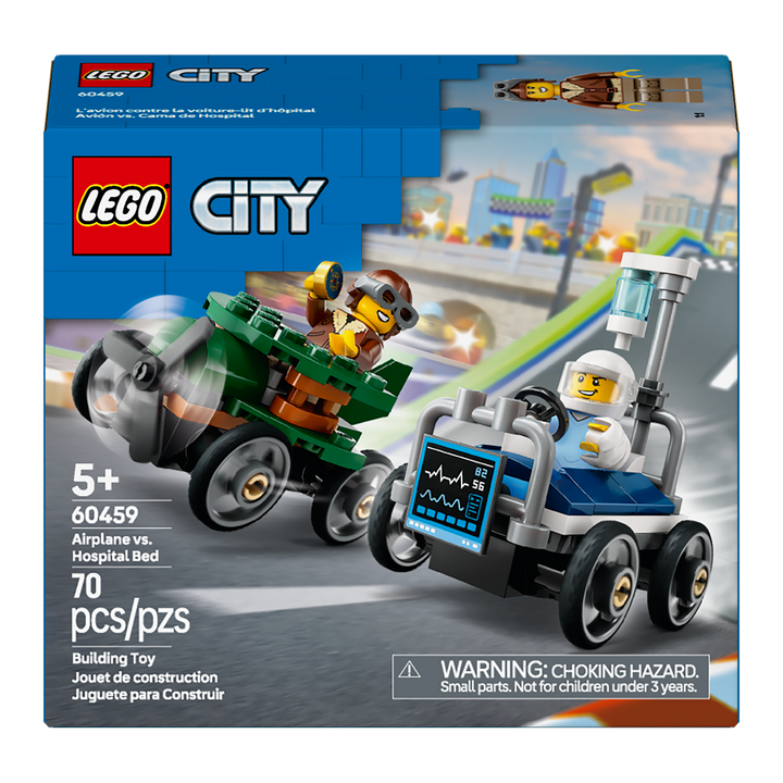 LEGO City<br> Airplane vs. Hospital Bed Race Car Pack<br> 60459