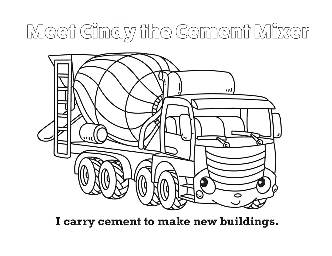 Colouring Book<br> Trucks, Tractors, and Cars