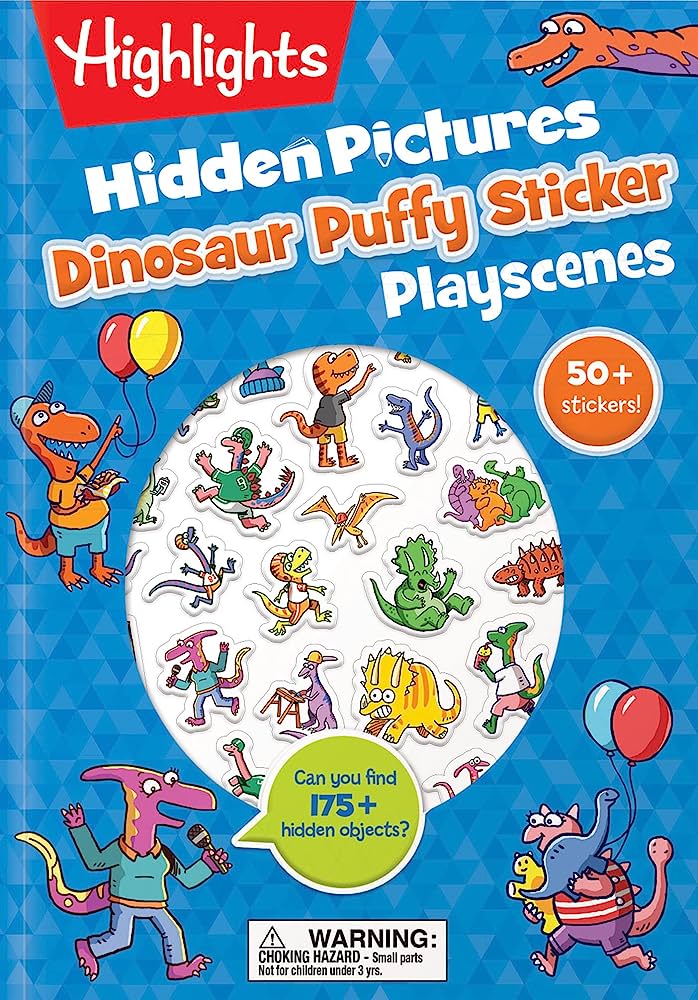 Puzzle Book<br> Highlights<br> Hidden Pictures<br> Puffy Stickers (Dinosaurs)