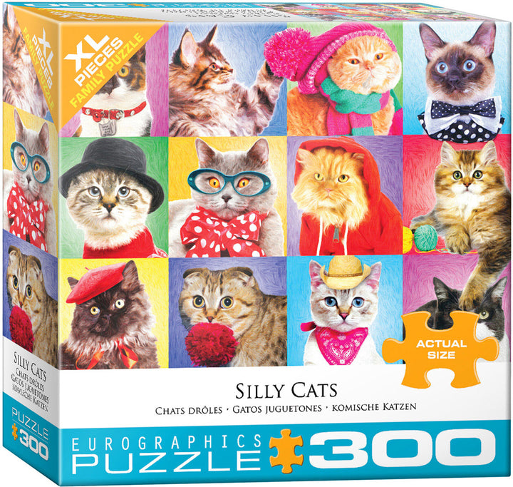 300 Pieces<br> Jigsaw Puzzle<br> Silly Cats (XL Pieces)