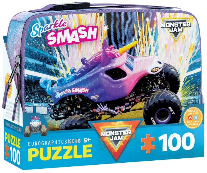 100 Pieces<br> Jigsaw Puzzle<br> Monster Jam Sparkle Smash (Includes Lunch Bag)