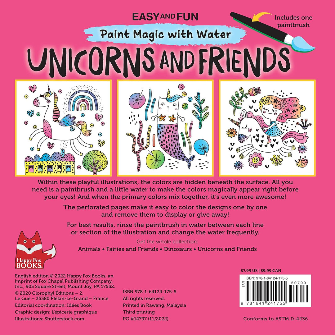 Activity Book<br> Paint Magic With Water<br> Unicorn and Friends
