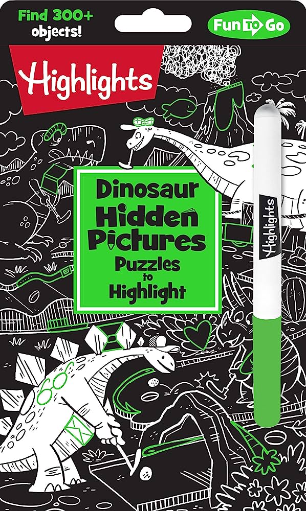 Puzzle Book<br> Hightlights<br> Hidden Pictures<br> Fluorescent<br> Dinosaurs