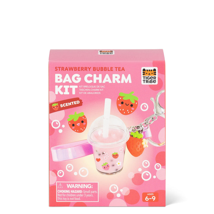 Tiger Tribe<br> Bag Charm Kit<br> Strawberry Bubble Tea