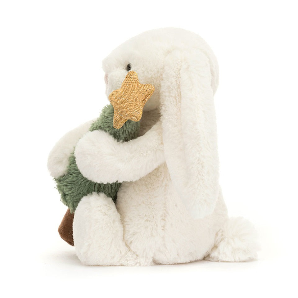 Jellycat<br> Bashful Bunny with Christmas Tree (7")