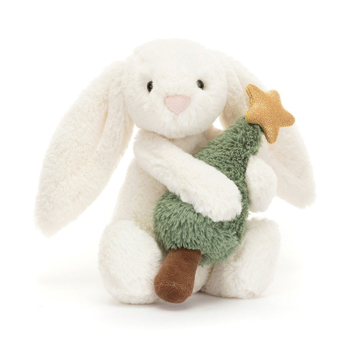 Jellycat<br> Bashful Bunny with Christmas Tree (7")