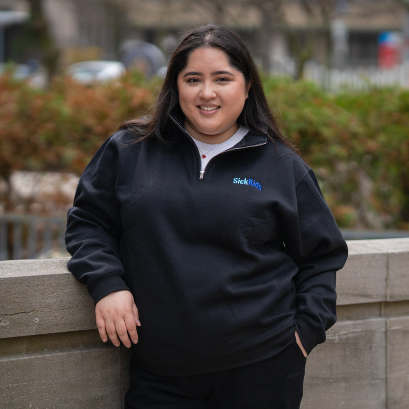 Adult SickKids<br> Quarter Zip Sweater<br> Black