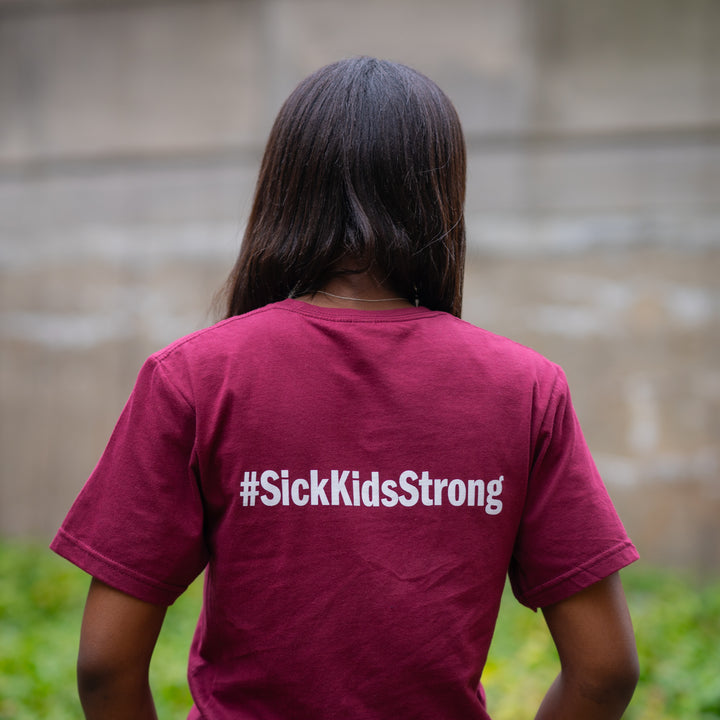 Adult T-Shirt<br> SickKids Skyline<br> (Maroon)