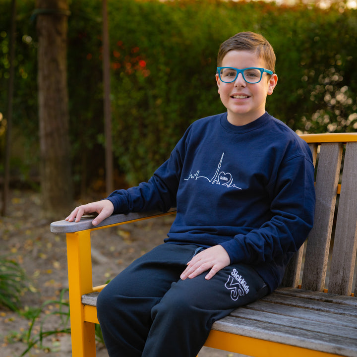 Youth SickKids Crewneck Sweater (Skyline/Navy Blue)