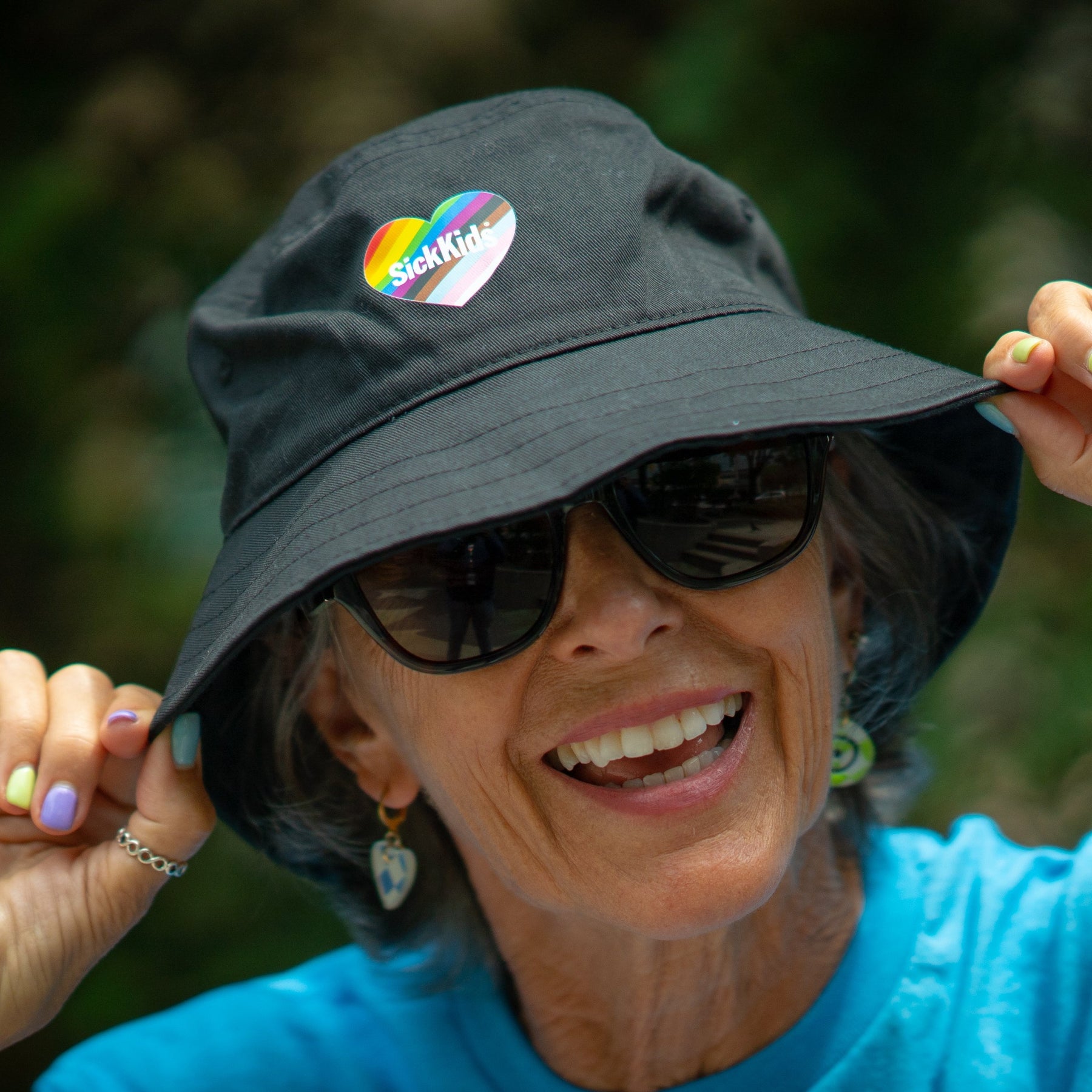 Girls Rainbow Bucket Hat, L-XL