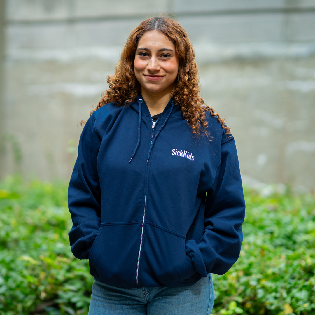 Adult SickKids<br> Full-Zip Hoodie<br> (Navy Blue)