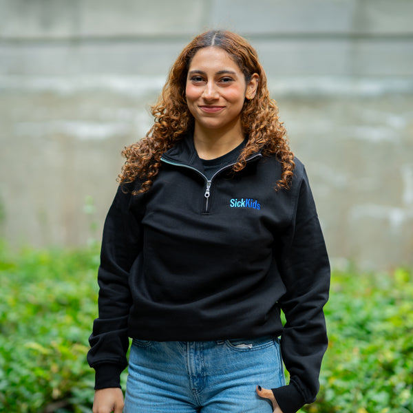 Adult SickKids<br> Quarter Zip Sweater<br> Black