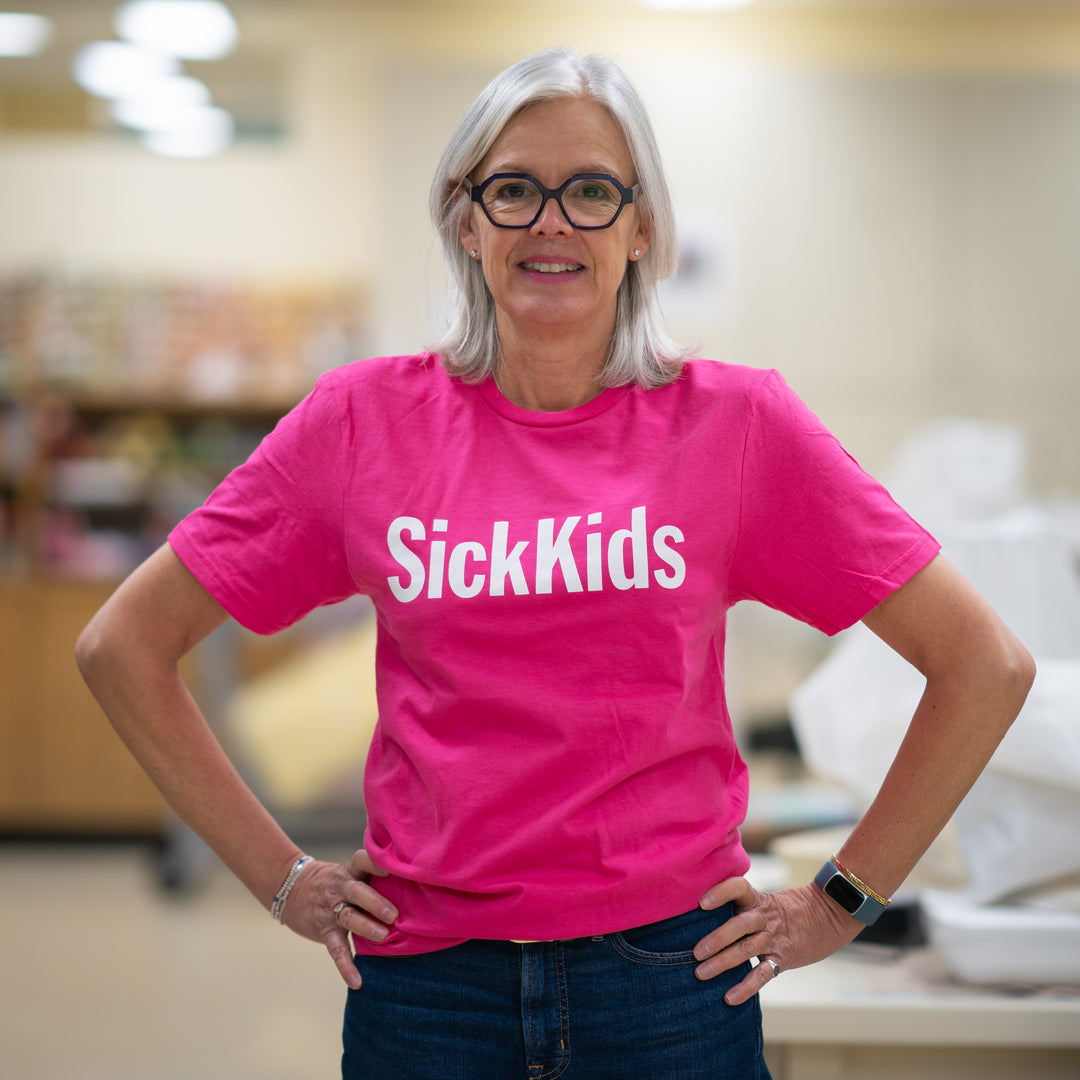 Adult T-Shirt<br> SickKids Big Logo<br> (Hot Pink)