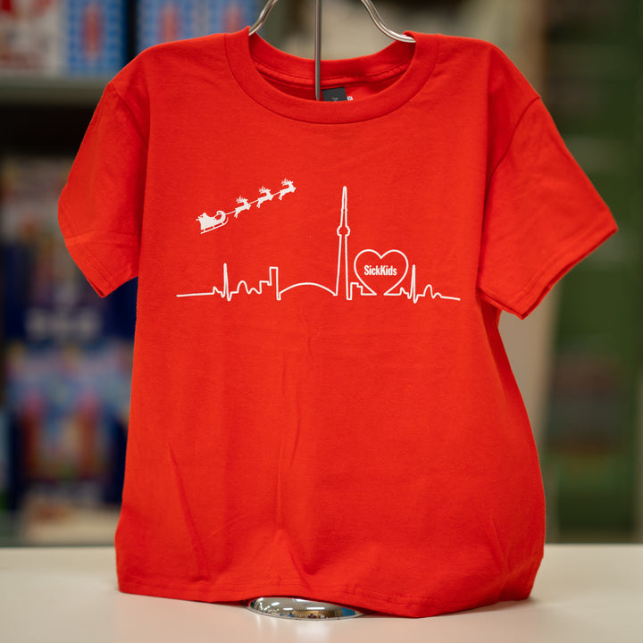 Youth<br> Holiday Skyline T-Shirt<br> Red