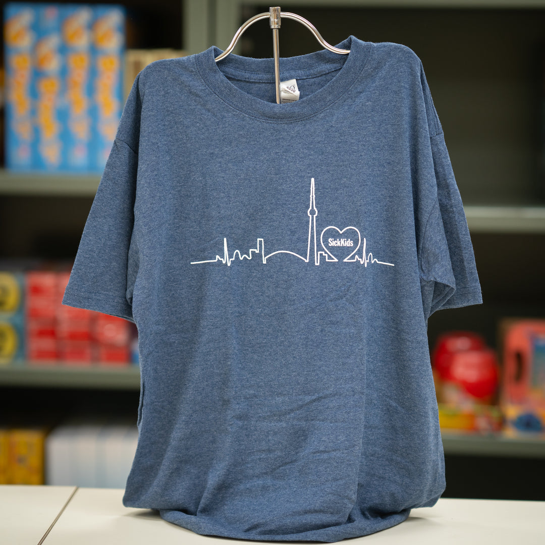 Youth SickKids T-Shirt (Skyline/Heather Navy)