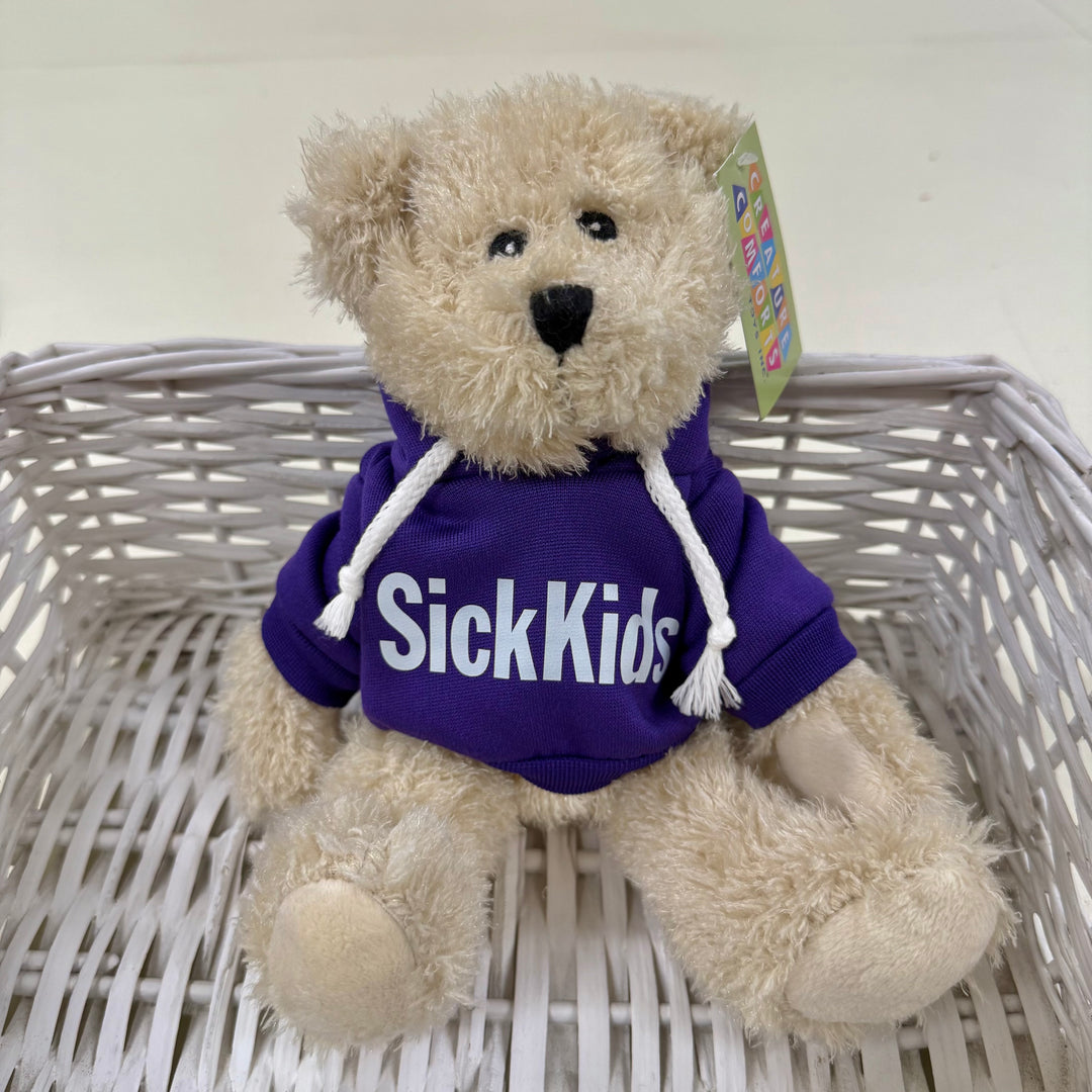 SickKids Teddy Bear with Hoodie (Light Cream/10")