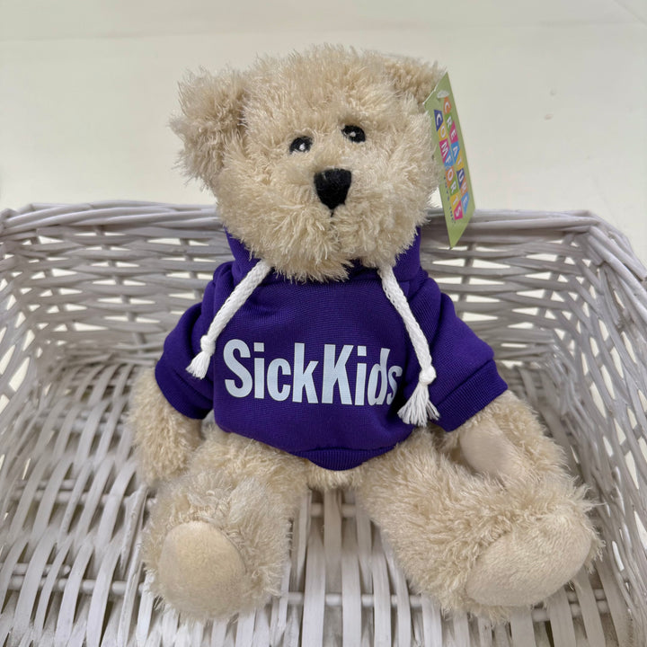 SickKids Teddy Bear with Hoodie (Light Cream/10")