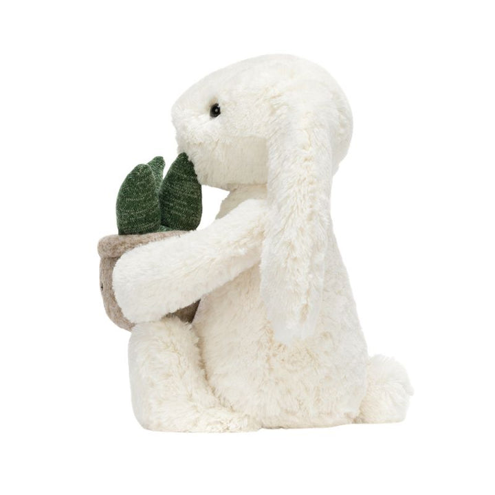 Jellycat<br> Cream Bunny with Plant (12")