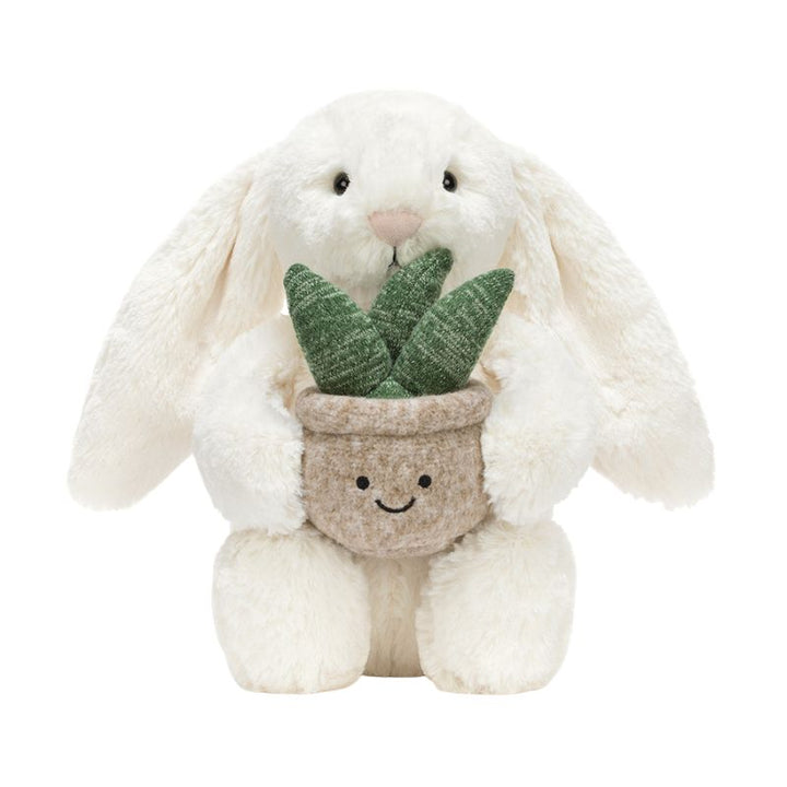 Jellycat<br> Cream Bunny with Plant (12")