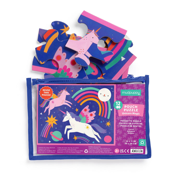 12 Pieces<br> Pouch Puzzle<br> Unicorn Magic