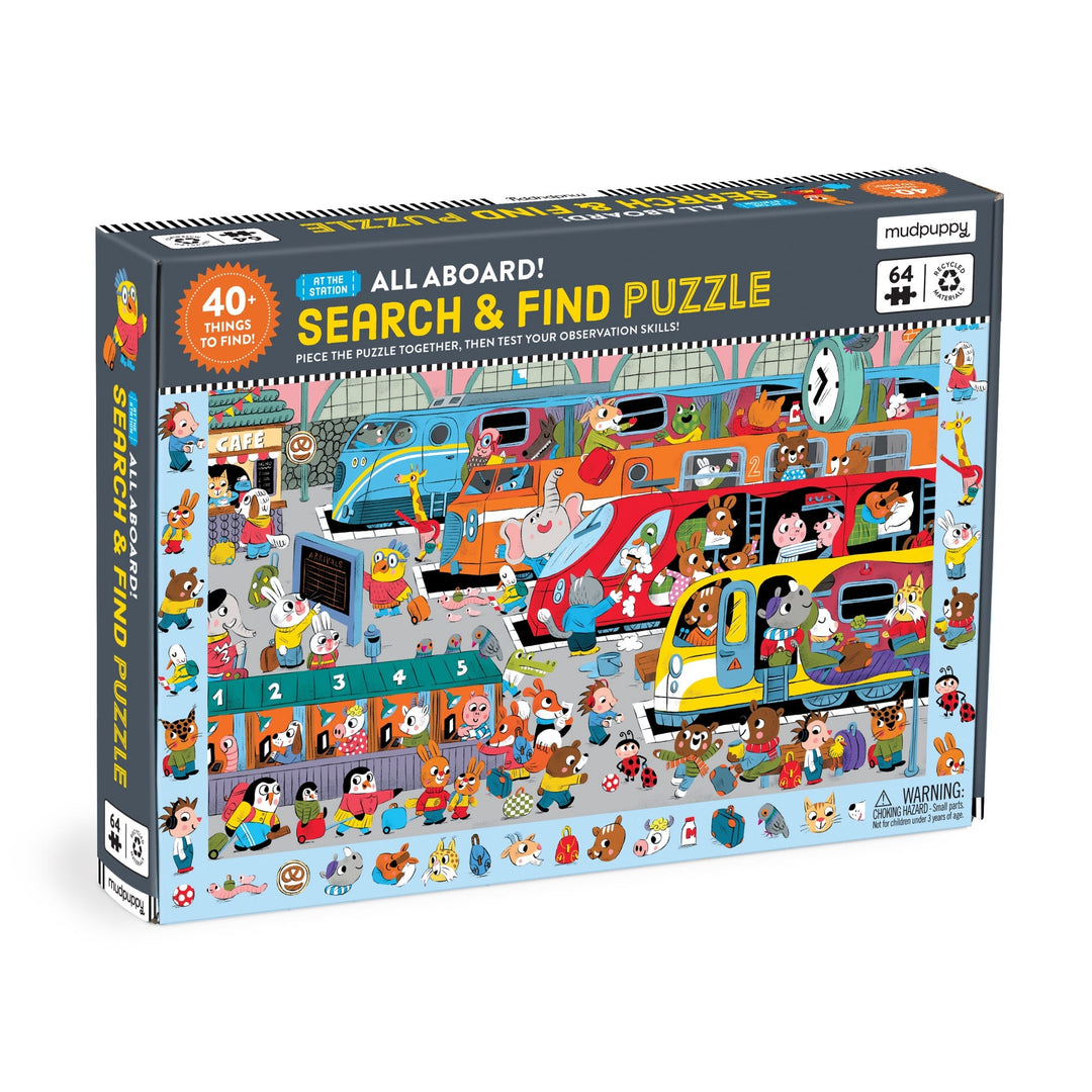 64 Pieces<br> Jigsaw Puzzle<br> Search &amp; Find<br> All Aboard!