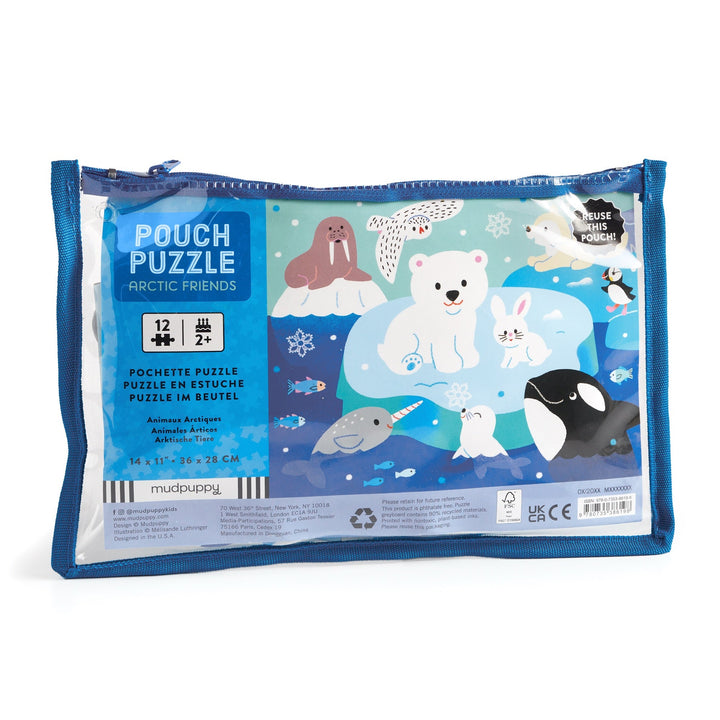 12 Pieces<br> Jigsaw Puzzle Pouch<br> Arctic Friends