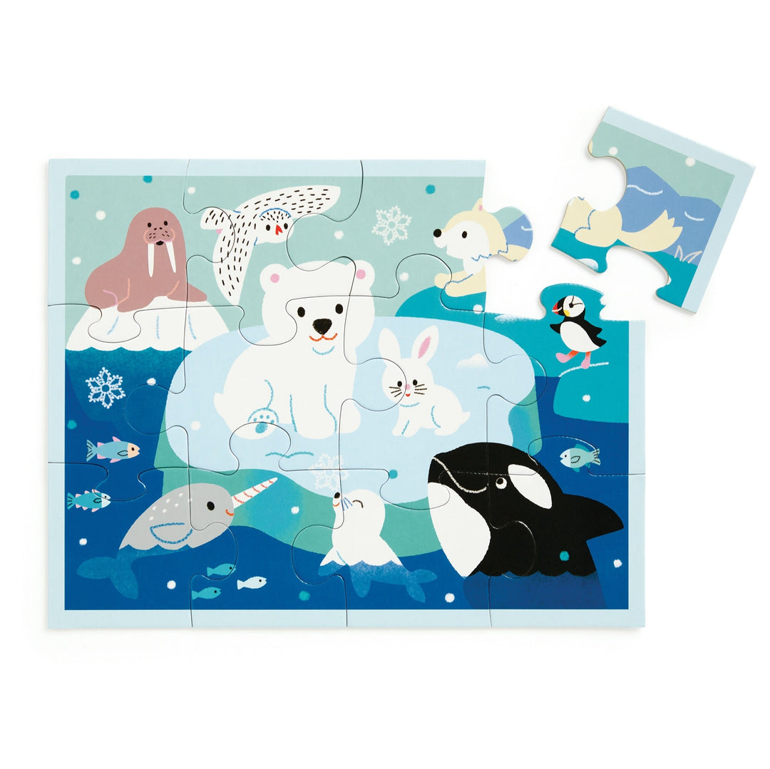 12 Pieces<br> Jigsaw Puzzle Pouch<br> Arctic Friends
