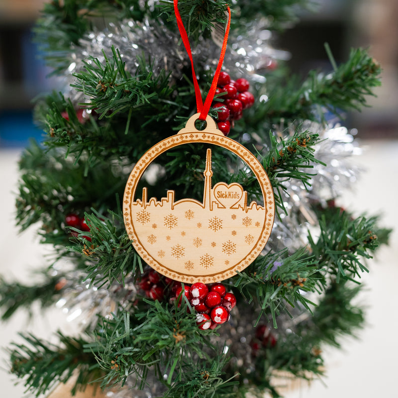 SickKids<br> Wood Skyline<br> Ornament