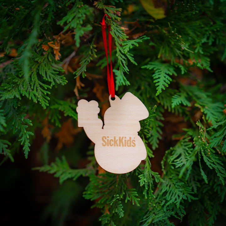 Ornament<br> SickKids<br> Wood Snowman