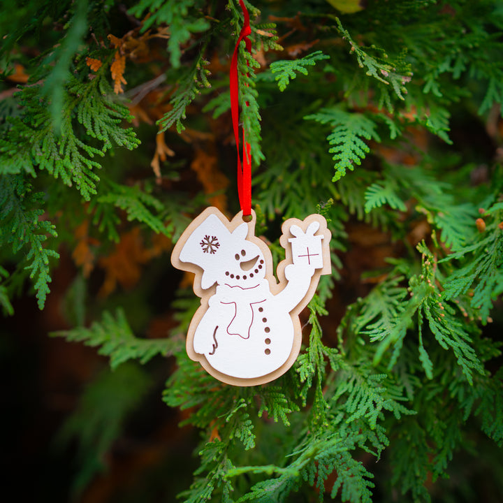 Ornament<br> SickKids<br> Wood Snowman