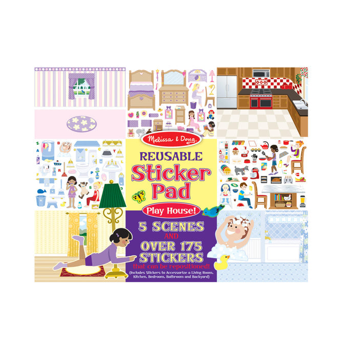 Sticker Book<br> Melissa & Doug<br> Re-Usable Sicker Pad<br> Play House!