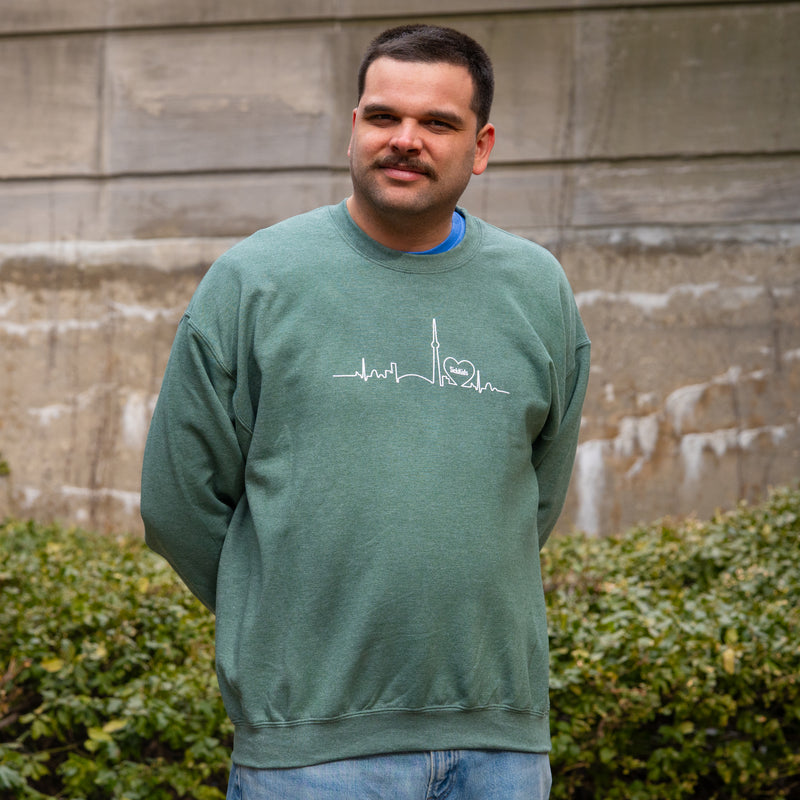 Adult SickKids Crewneck Sweater (Skyline/Heather Green)