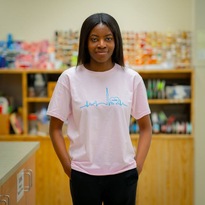 Youth T-Shirt<br> SickKids Skyline<br> (Light Pink/Blue)