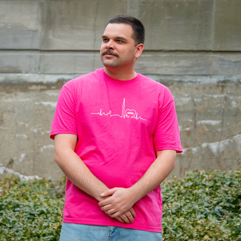 Adult SickKids<br> Skyline T-Shirt<br> (Hot Pink)
