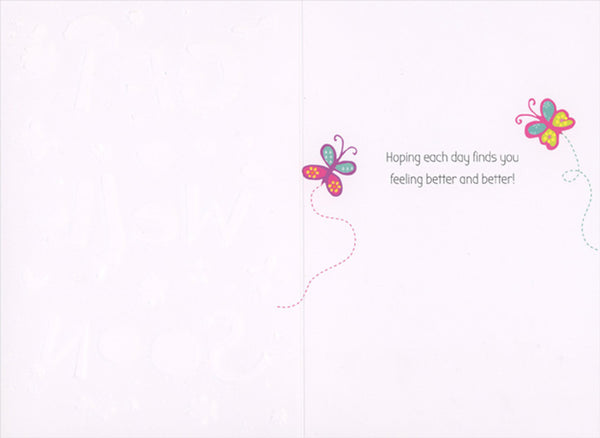 Greeting Card<br> Get Well Soon<br> Sparkle Floral