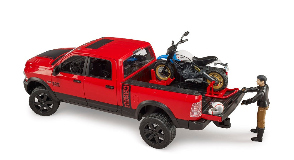 Bruder<br> Ram 2500 Power Wagon (with Ducati Scrambler and Driver) (Local Pick Up Only)